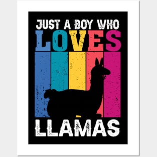 Just A Boy Who Loves Llamas Tee Triumph for Llama Majesty Posters and Art